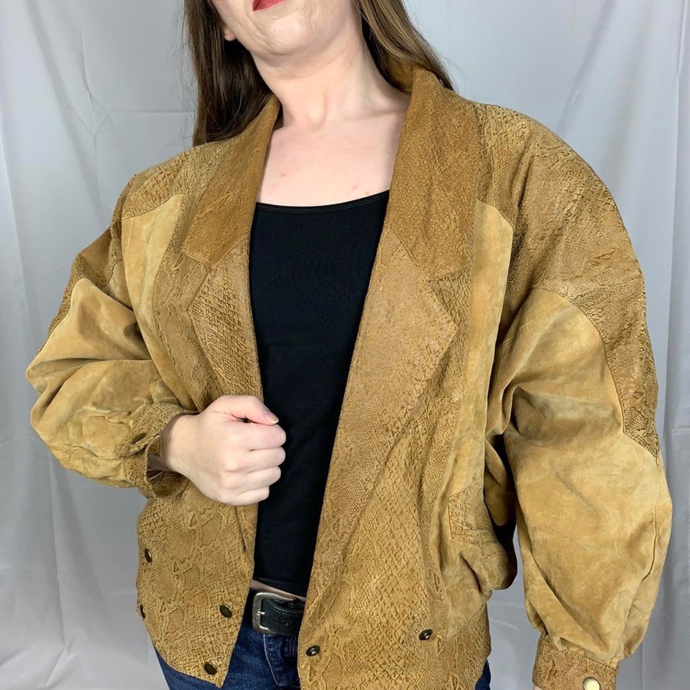 Vintage 1980s Tan Leather Jacket
